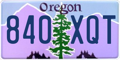 OR license plate 840XQT