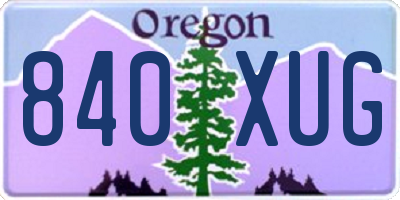 OR license plate 840XUG
