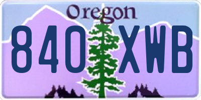 OR license plate 840XWB