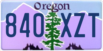 OR license plate 840XZT