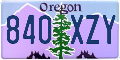OR license plate 840XZY