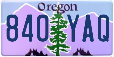 OR license plate 840YAQ