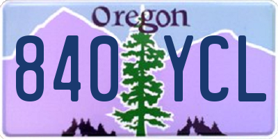 OR license plate 840YCL