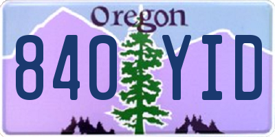 OR license plate 840YID