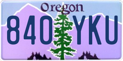 OR license plate 840YKU