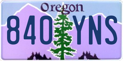 OR license plate 840YNS