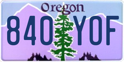 OR license plate 840YOF