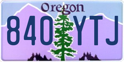 OR license plate 840YTJ