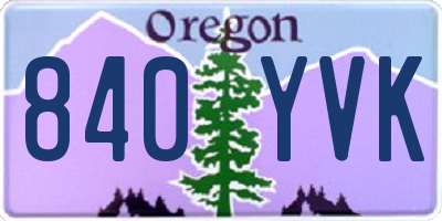 OR license plate 840YVK