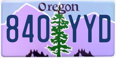 OR license plate 840YYD