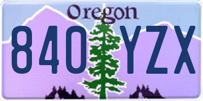 OR license plate 840YZX