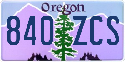 OR license plate 840ZCS