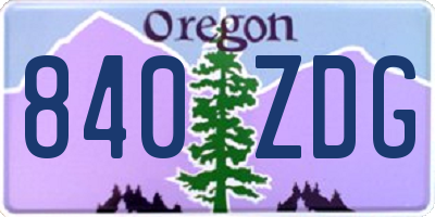 OR license plate 840ZDG