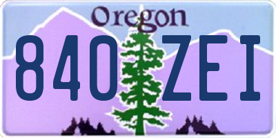 OR license plate 840ZEI