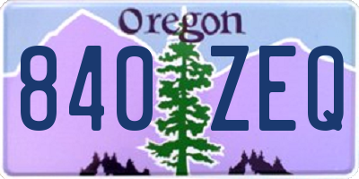 OR license plate 840ZEQ