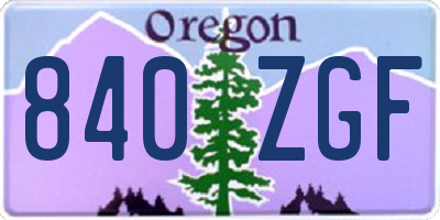OR license plate 840ZGF