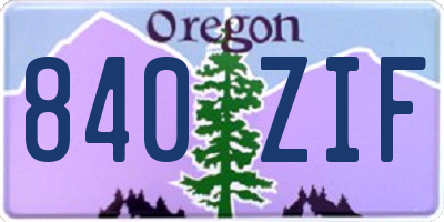 OR license plate 840ZIF