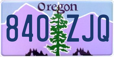 OR license plate 840ZJQ