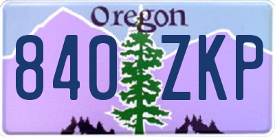 OR license plate 840ZKP