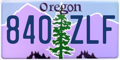 OR license plate 840ZLF