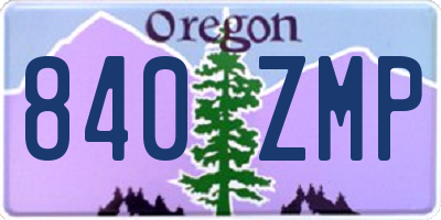 OR license plate 840ZMP