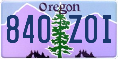 OR license plate 840ZOI