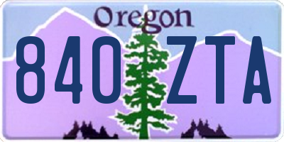 OR license plate 840ZTA