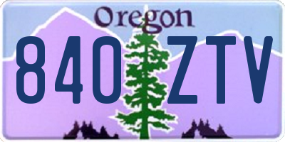 OR license plate 840ZTV