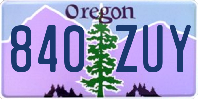 OR license plate 840ZUY