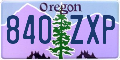OR license plate 840ZXP