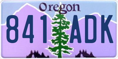 OR license plate 841ADK