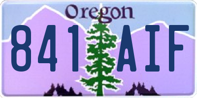 OR license plate 841AIF