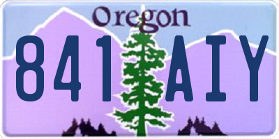 OR license plate 841AIY