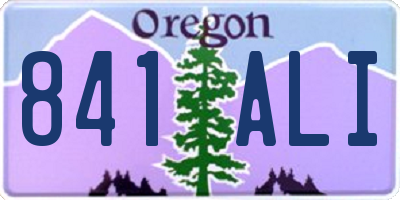 OR license plate 841ALI