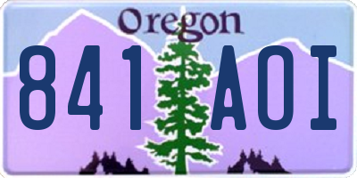 OR license plate 841AOI