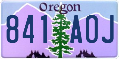 OR license plate 841AOJ