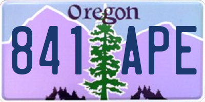 OR license plate 841APE