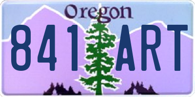 OR license plate 841ART