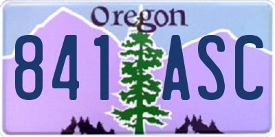 OR license plate 841ASC