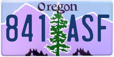 OR license plate 841ASF