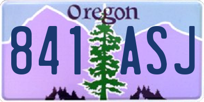 OR license plate 841ASJ