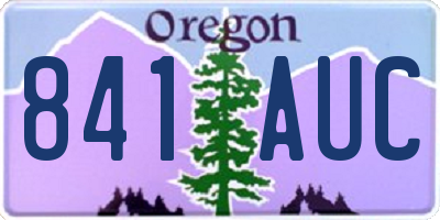 OR license plate 841AUC