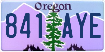 OR license plate 841AYE