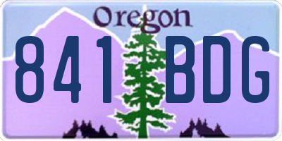 OR license plate 841BDG