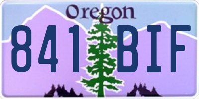 OR license plate 841BIF