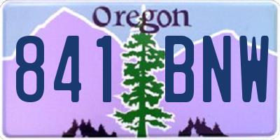 OR license plate 841BNW
