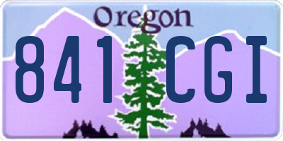 OR license plate 841CGI