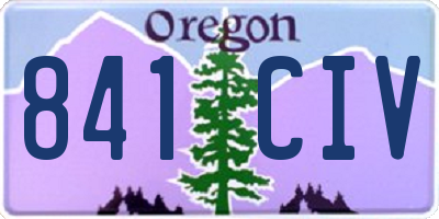 OR license plate 841CIV