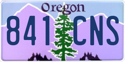OR license plate 841CNS