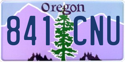 OR license plate 841CNU